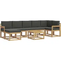 vidaXL Buiten bank set 8 st Wit en antracietkleurig Polyester