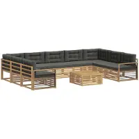 vidaXL Buiten bank set 10 st Wit en antracietkleurig