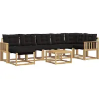 vidaXL Buiten bank set 8 st Wit en zwart