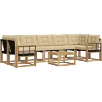 vidaXL Buiten bank set 8 st Wit en Beige