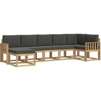 vidaXL Buiten bank set 7 st Wit en antracietkleurig Polyester