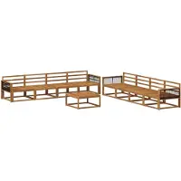 vidaXL Buiten bank set 9 st Naturel Massief Acacia Hout