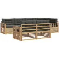 vidaXL Buiten bank set 7 st Wit en antracietkleurig Polyester