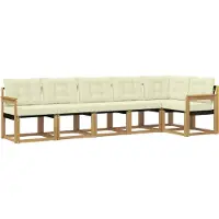 vidaXL Buiten bank set 6 st Wit en crèmekleurig