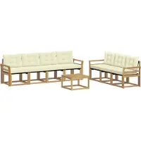 vidaXL Buiten bank set 8 st Wit en crèmekleurig