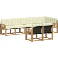 vidaXL Buiten bank set 8 st Wit en crèmekleurig