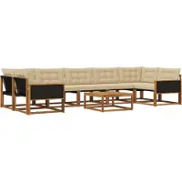 vidaXL Buiten bank set 8 st Natuurlijk en Beige