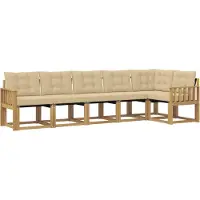 vidaXL Buiten bank set 6 st Wit en Beige