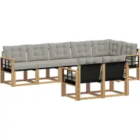 vidaXL Buiten bank set 8 st Wit en Lichtgrijs