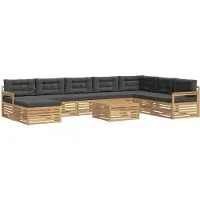 vidaXL Buiten bank set 9 st Wit en antracietkleurig