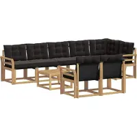 vidaXL Buiten bank set 9 st Wit en zwart