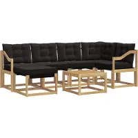 vidaXL Buiten bank set 7 st Wit en zwart