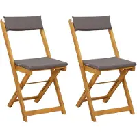 vidaXL Bistrostoelen voor buiten 2 st Donkergrijs Massief Acacia Hout