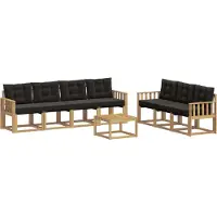 vidaXL Buiten bank set 8 st Wit en zwart