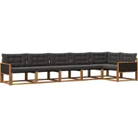 vidaXL Buiten bank set 6 st Naturel en Zwart