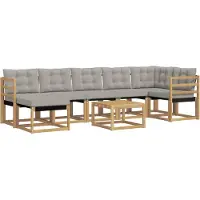 vidaXL Buiten bank set 8 st Wit en Lichtgrijs
