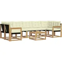vidaXL Buiten bank set 8 st Wit en crèmekleurig