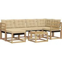 vidaXL Buiten bank set 7 st Wit en Beige