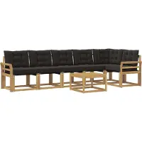 vidaXL Buiten bank set 7 st Wit en zwart