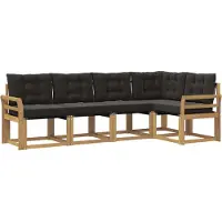 vidaXL Buiten bank set 5 st Massief Acaciahout en Textilene