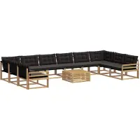 vidaXL Buiten bank set 11 st Wit en zwart