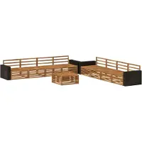 vidaXL Buiten bank set 9 st Naturel Massief acaciahout