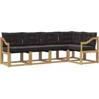 vidaXL Buiten bank set 5 st Wit en zwart