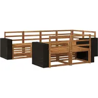 vidaXL Buiten bank set 7 st Naturel Polyester