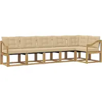 vidaXL Buiten bank set 6 st Wit en Beige