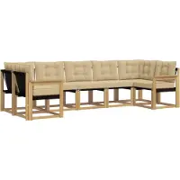 vidaXL Buiten bank set 7 st Wit en Beige