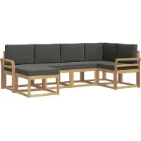 vidaXL Buiten bank set 6 st Wit en antracietkleurig Polyester