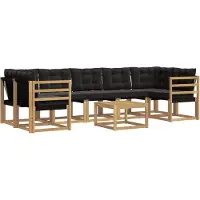 vidaXL Buiten bank set 8 st Wit en zwart