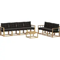 vidaXL Buiten bank set 8 st Wit en zwart