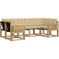 vidaXL Buiten bank set 6 st Wit en Beige