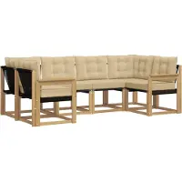 vidaXL Buiten bank set 6 st Wit en Beige