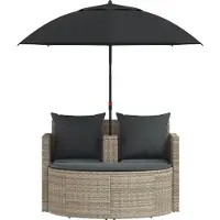 vidaXL Tuin Sofa 8 st poly rattan Lichtgrijs en Donkergrijs