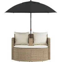 vidaXL Tuin Sofa 8 st poly rattan Beige en Crème Wit
