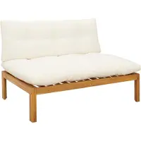 vidaXL Midden Sofa Eenheid 2 st Natuurlijk en Crème Wit Acaciahout