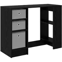 vidaXL Bureau Zwart Eiken 100 x 40 x 75 cm Bewerkt hout