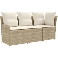 vidaXL Tuinstoel met Armleuning en Hoekbank 2 Stuk Beige en Crème