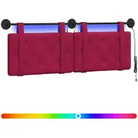 vidaXL Hangend hoofdbord Met LED-verlichting Wijnrood Fluweel