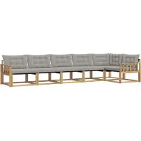 vidaXL Buiten bank set 6 st Wit en Lichtgrijs