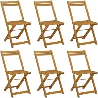 vidaXL Opvouwbare Tuin Stoelen 6 pcs Naturel 40 x 53 x 80 cm