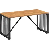 Syfax Buiten Tafel Zwart en Bruin 80 x 40 x 40 cm poly rattan