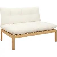 vidaXL Midden Sofa Eenheid Licht Acacia en Crèmekleurig Wit Acaciahout