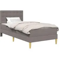 vidaXL Bedframe met matras met hoofdeinde Taupe 90 x 190 cm Stof