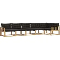 vidaXL Buiten bank set 6 st Wit en zwart
