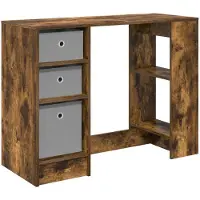 vidaXL Bureau Rook Eiken 100 x 40 x 75 cm Bewerkt hout