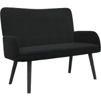 vidaXL 2-Zits Sofa Zwart 115 x 61 x 87 cm fluweel