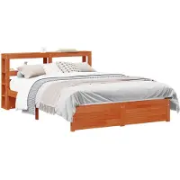 vidaXL Bedframe met hoofdeinde met opslag Wasbruin Massief vurenhout